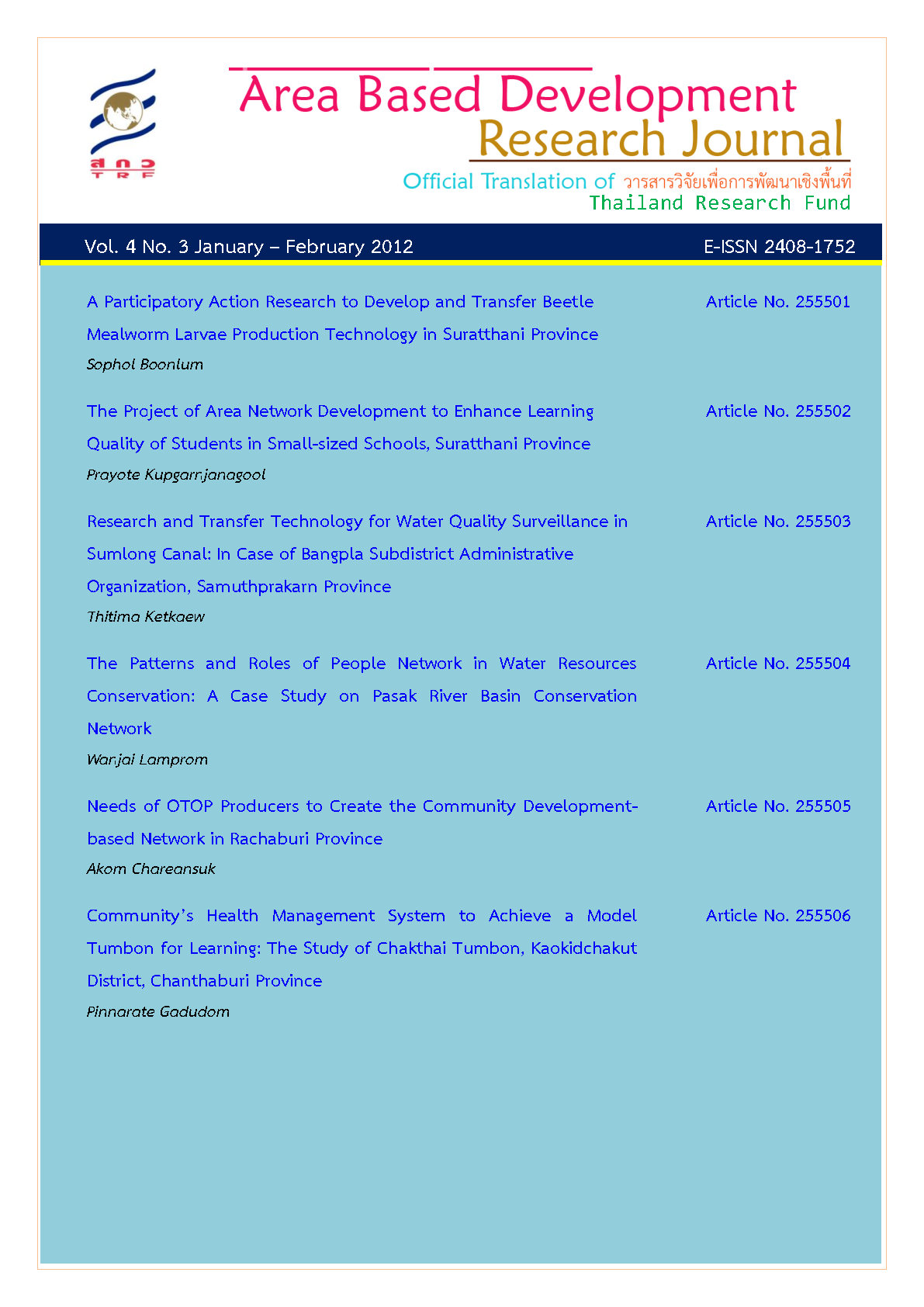 Vol. 4 No. 3 January - February 2012