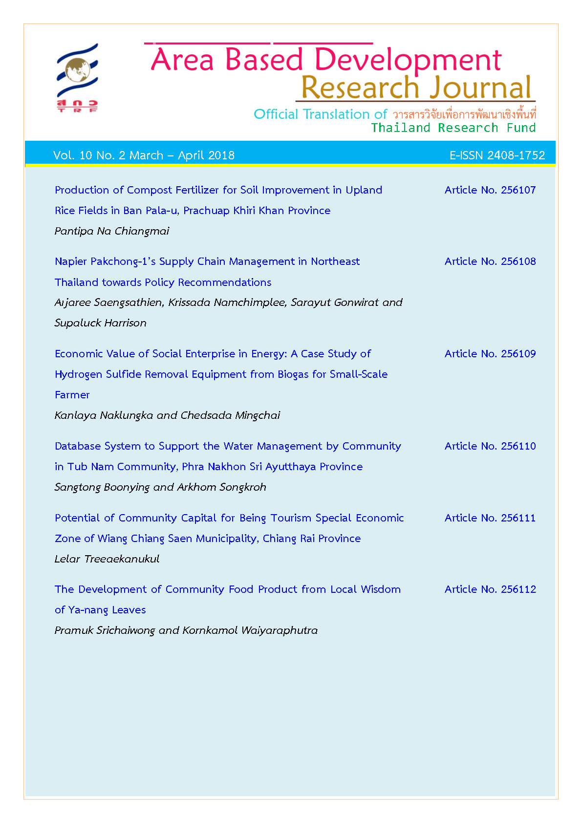 Vol. 10 No. 2 March - April 2018