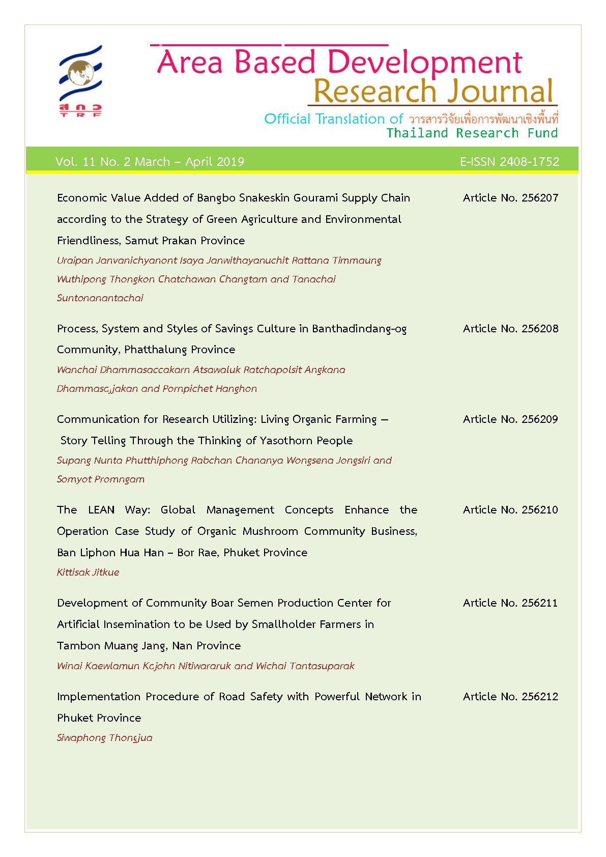 Vol. 11 No. 2 March - April 2019